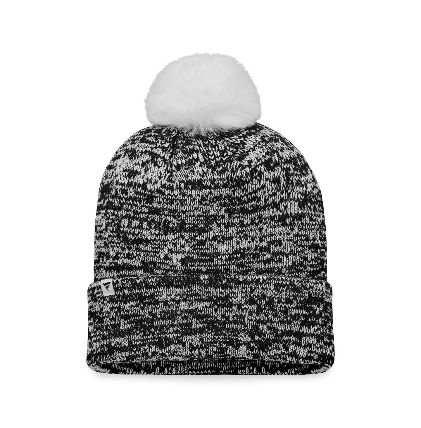 Женская шапка Fanatics Black Arizona Coyotes Glimmer Cuffed Knit Hat with Pom — фото 2