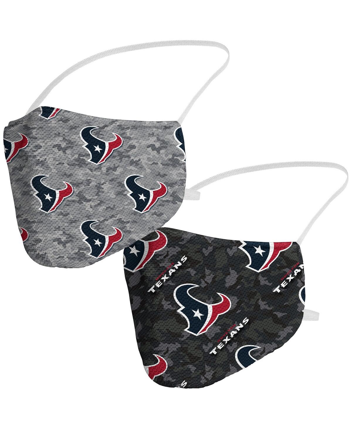 Fanatics Men's And Women's  Houston Texans Camo Face Covering 2-pack In Black,gray