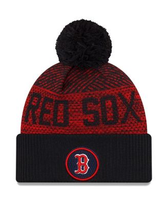 Men's Navy Boston Red Sox Authentic Collection Sport Cuffed Knit Hat with Pom