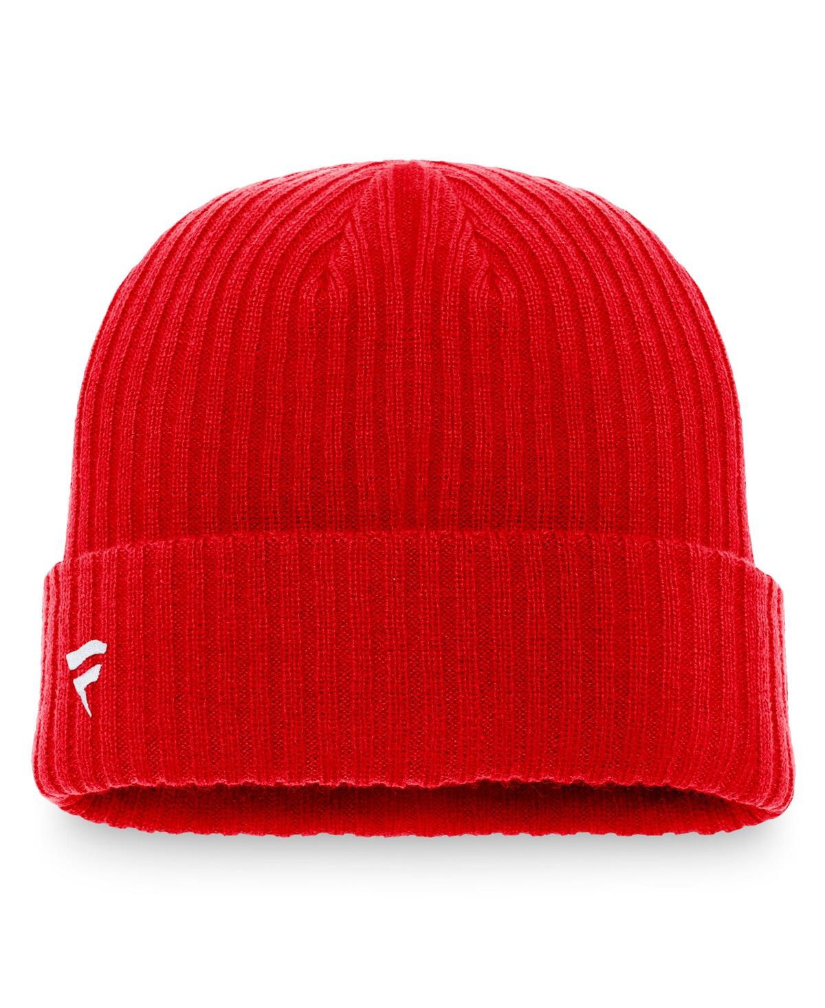 Shop Fanatics Men's  Red Ottawa Senators Core Primary Logo Cuffed Knit Hat