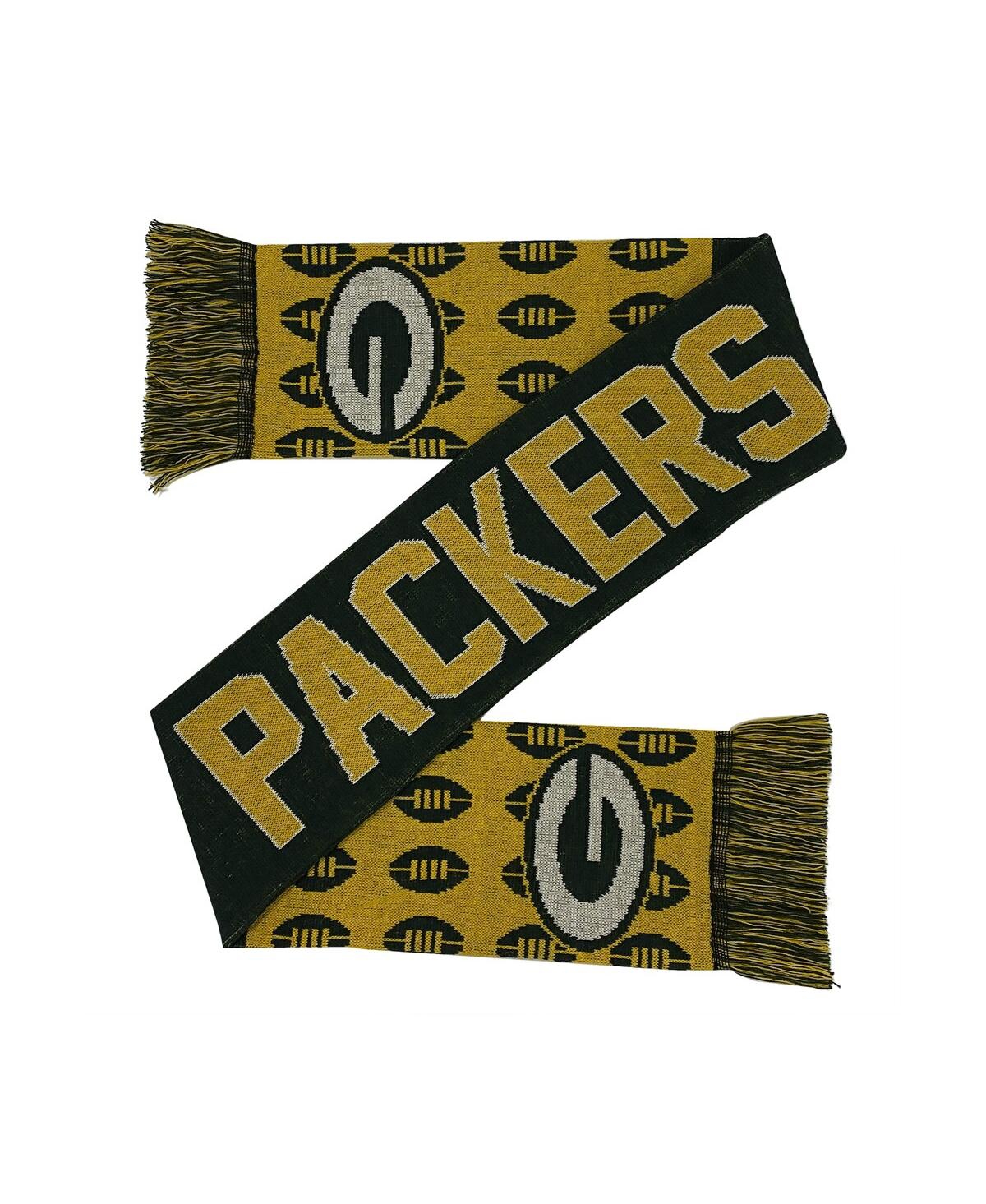 Foco Men's And Women's  Green Bay Packers Reversible Thematic Scarf In Black,yellow