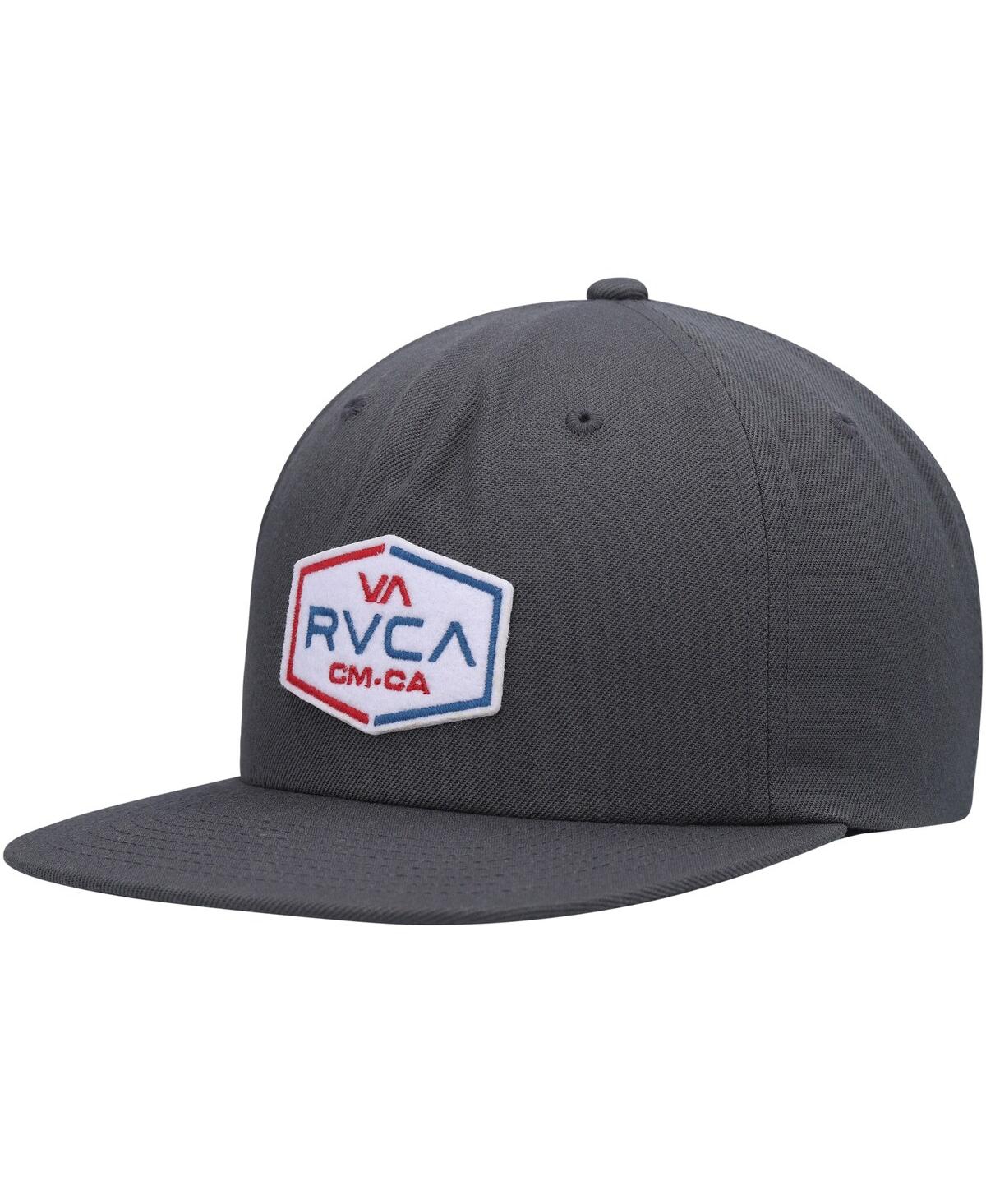 Shop Rvca Men's  Charcoal Layover Snapback Hat
