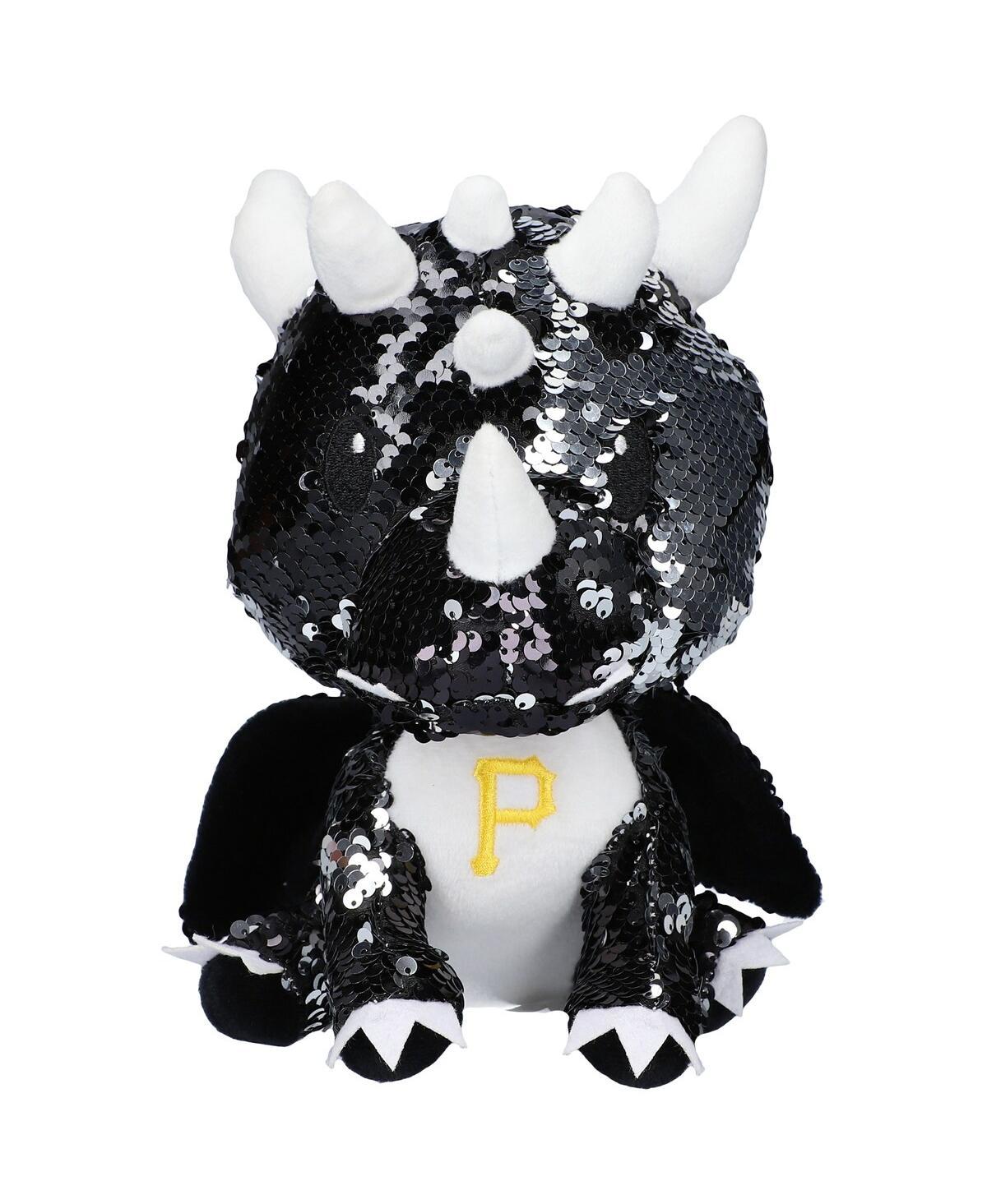 Foco Kids' Pittsburgh Pirates Sequin Dragon Plush Toy In Black,white