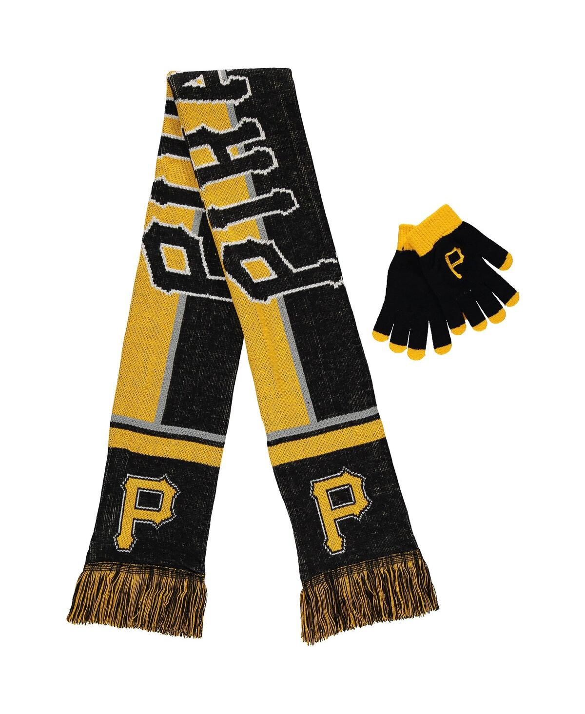 Foco Women's Pittsburgh Pirates Gloves And Scarf Set In Yellow,black