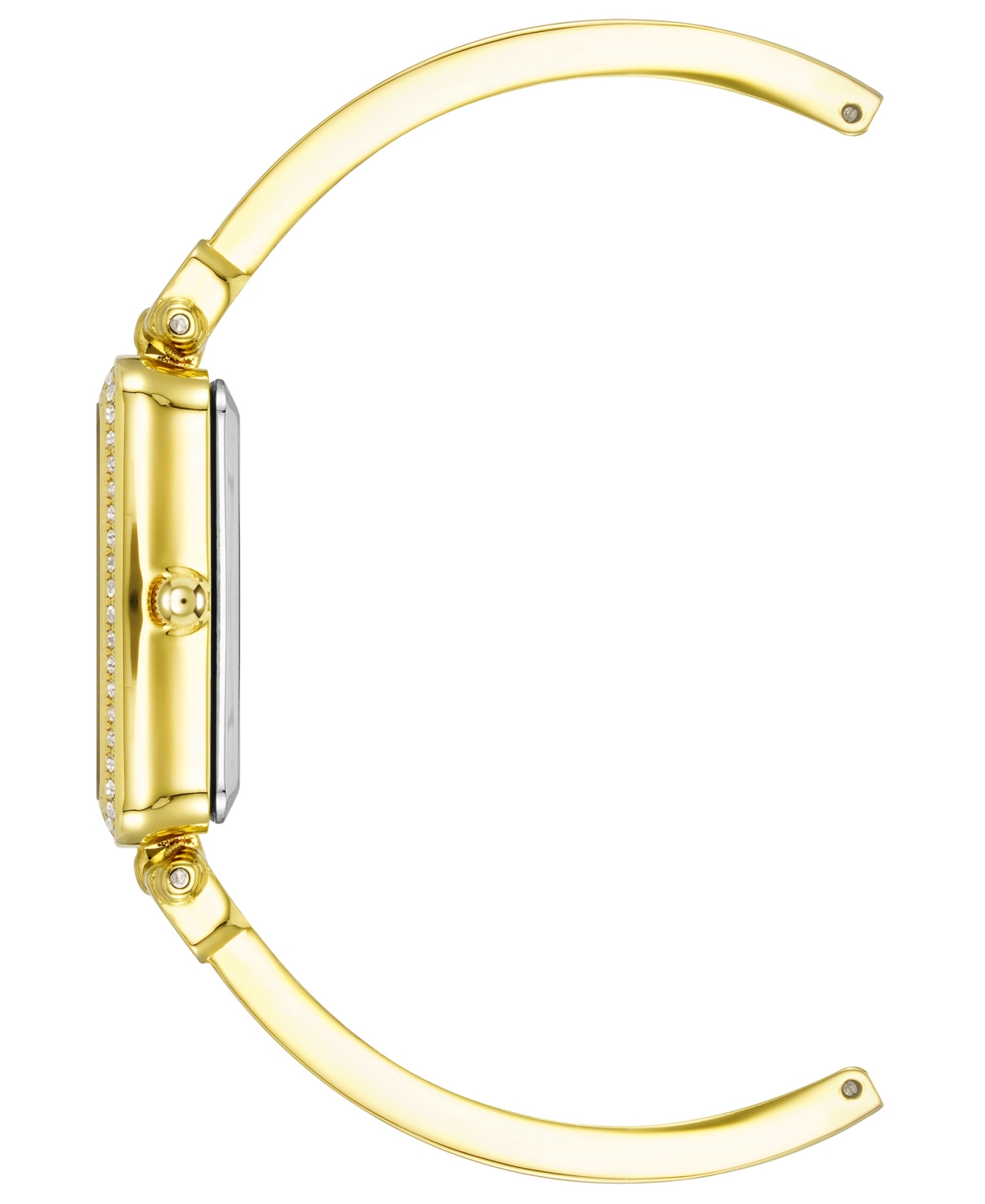 Anne Klein Women's Orange Enamel And Gold-tone Alloy Bangle Watch Set 33.5mm In Orange,rust