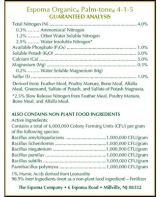 Organic Palm-Tone 4-1-5, 4-Lb.