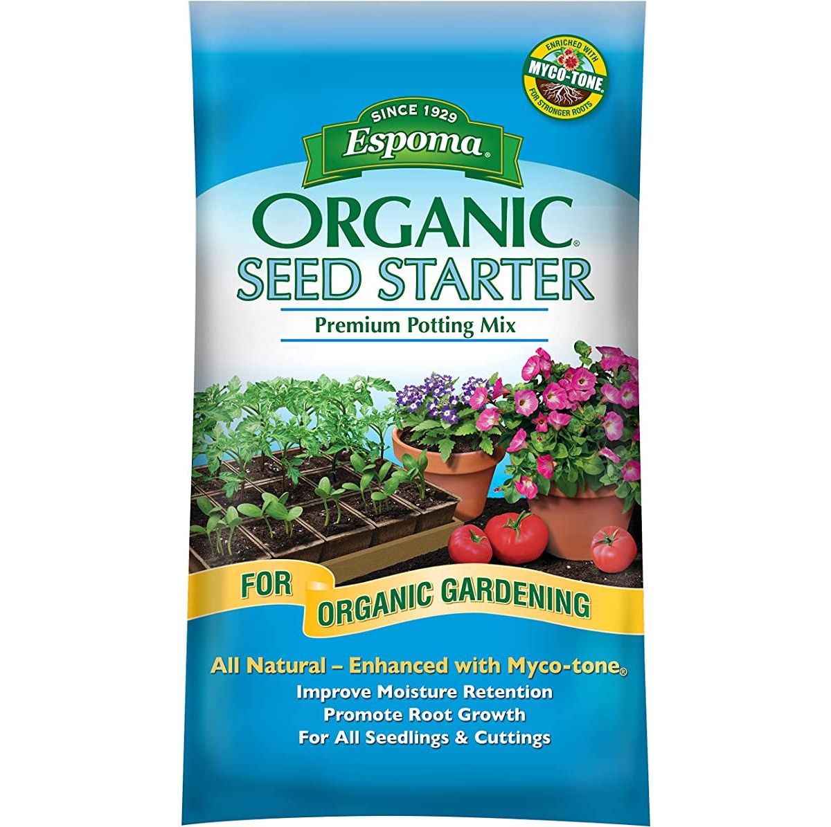 Organic Seed Starter Premium Potting Mix, 16-Quart - Blue