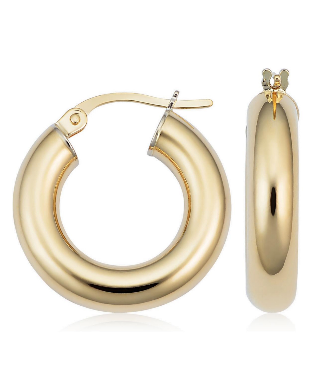 Oradina Everything Bold Hoops (4 X 10mm) In 14k Yellow Gold, 14k White Gold Or 14k Rose Gold In Yellow Gold