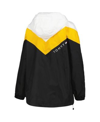 Women's Black, Gold Boston Bruins Staci Half-Zip Windbreaker Jacket