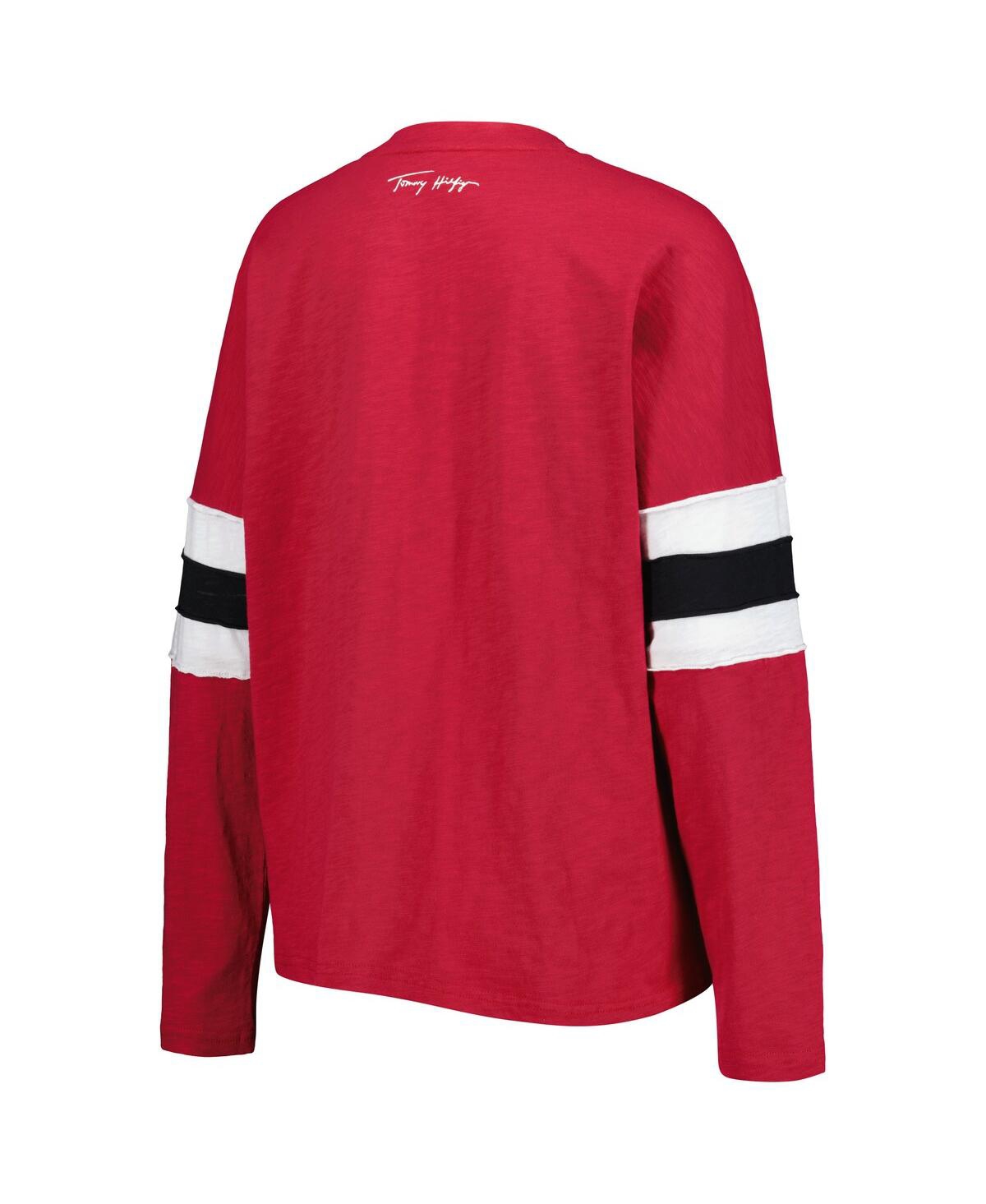 Shop Tommy Hilfiger Women's  Cardinal Arizona Cardinals Justine Long Sleeve Tunic T-shirt