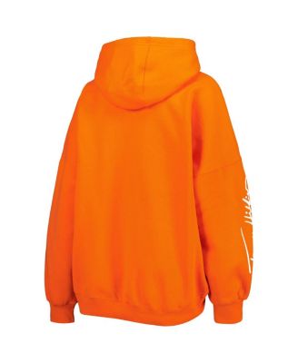 Women's Orange Denver Broncos Becca Drop Shoulder Pullover Hoodie
