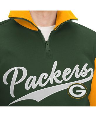Men's Green, Gold Green Bay Packers Aiden Quarter-Zip Top