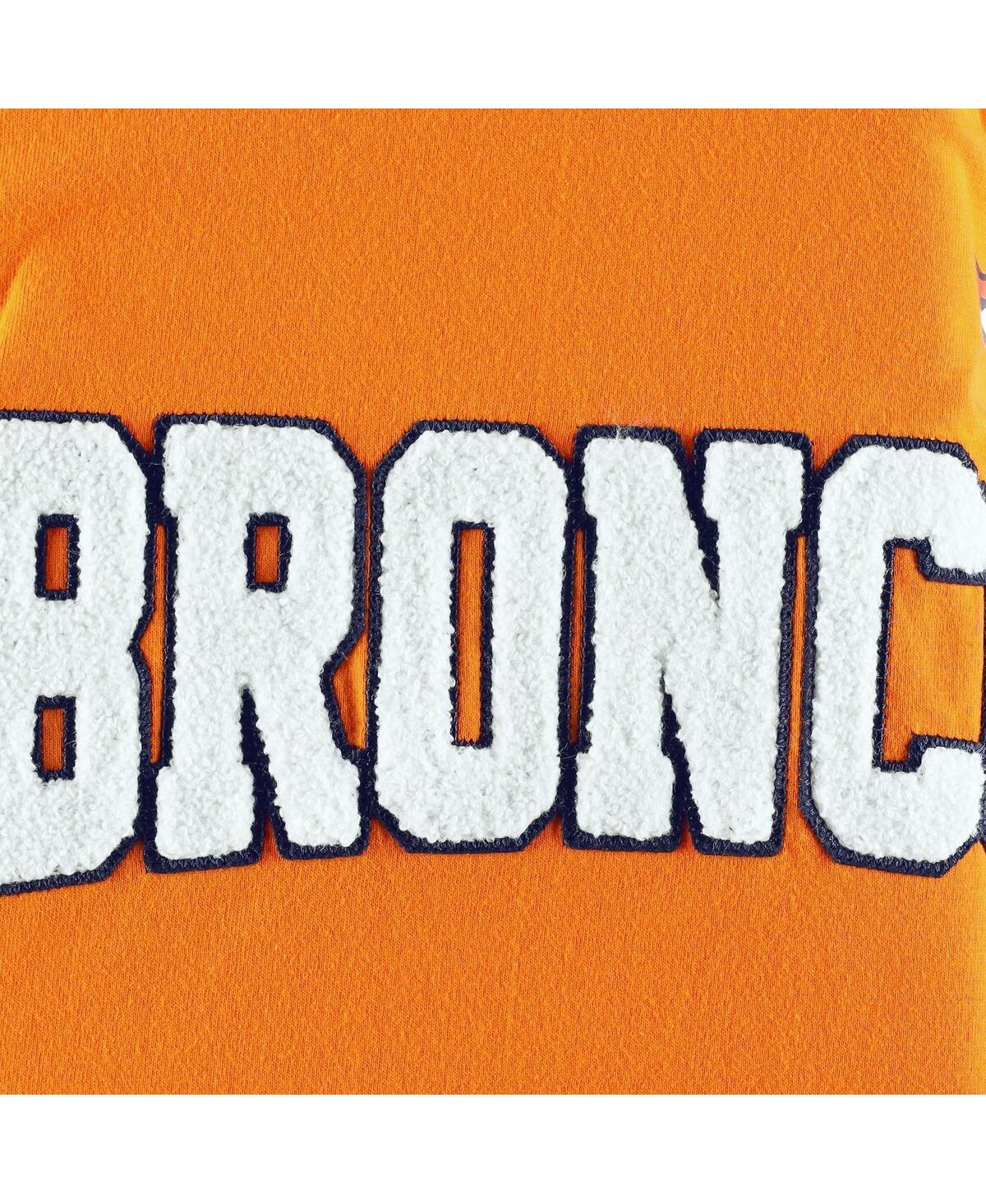 Shop Tommy Hilfiger Men's  Orange, White Denver Broncos Alex Long Sleeve Hoodie T-shirt In Orange,white