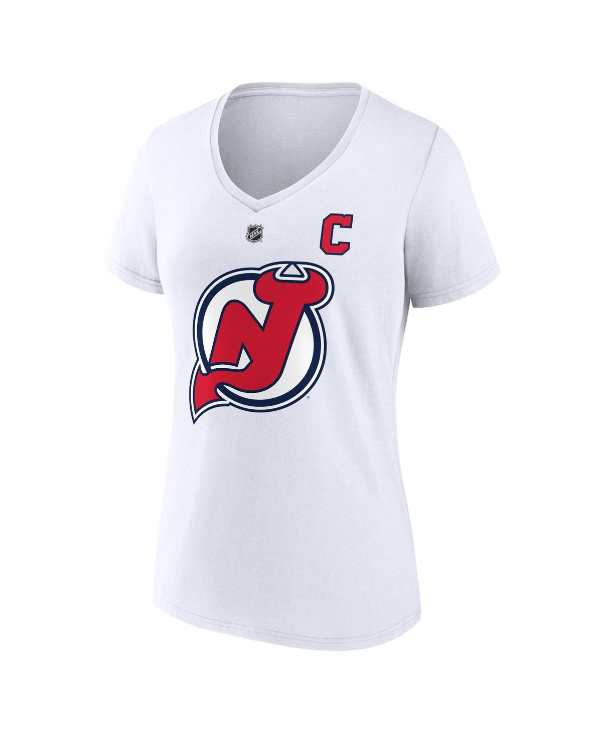 Fanatics Branded Nico Hischier White New Jersey Devils Special Edition 2.0 Name & Number V-neck T-sh In White