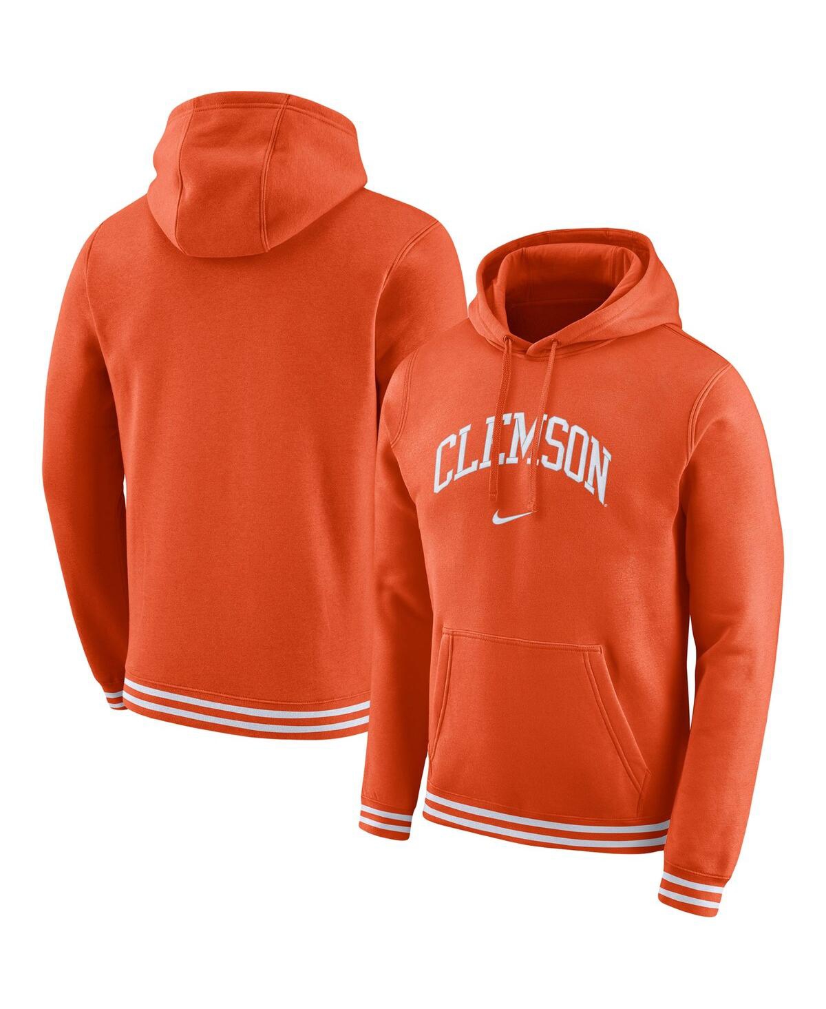 Shop Nike Men's  Orange Clemson Tigers Sketch Retro Pullover Hoodie