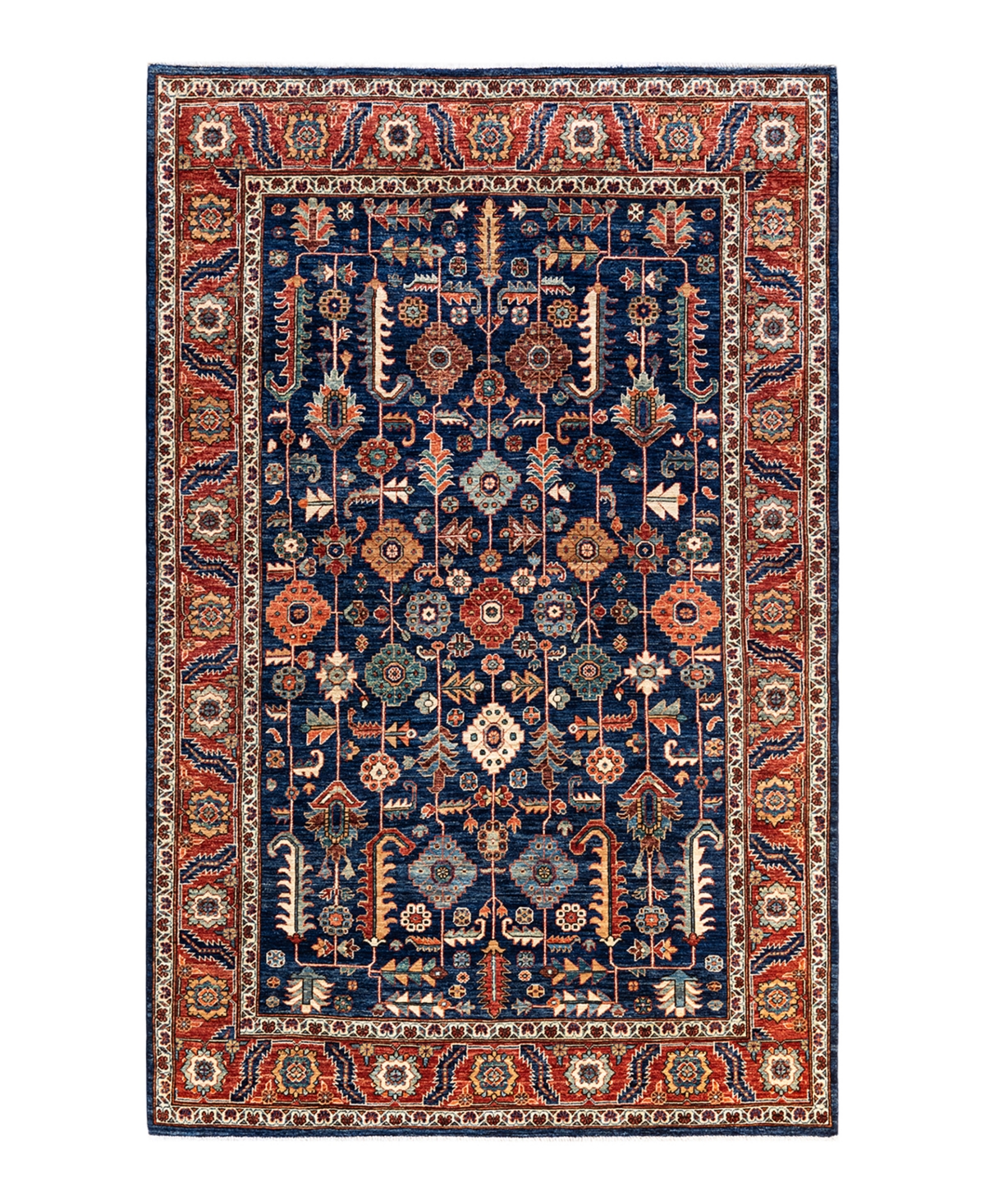 Adorn Hand Woven Rugs Serapi M1973 5'11" X 9' Area Rug In Blue