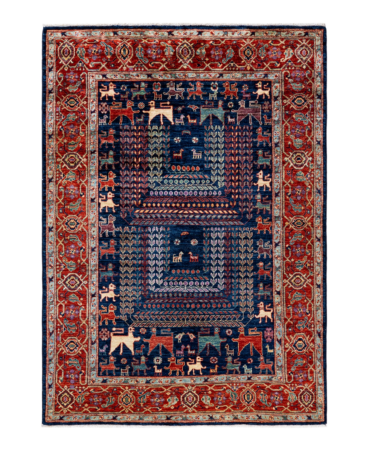 Adorn Hand Woven Rugs Serapi M1973 4'9" X 6'9" Area Rug In Blue
