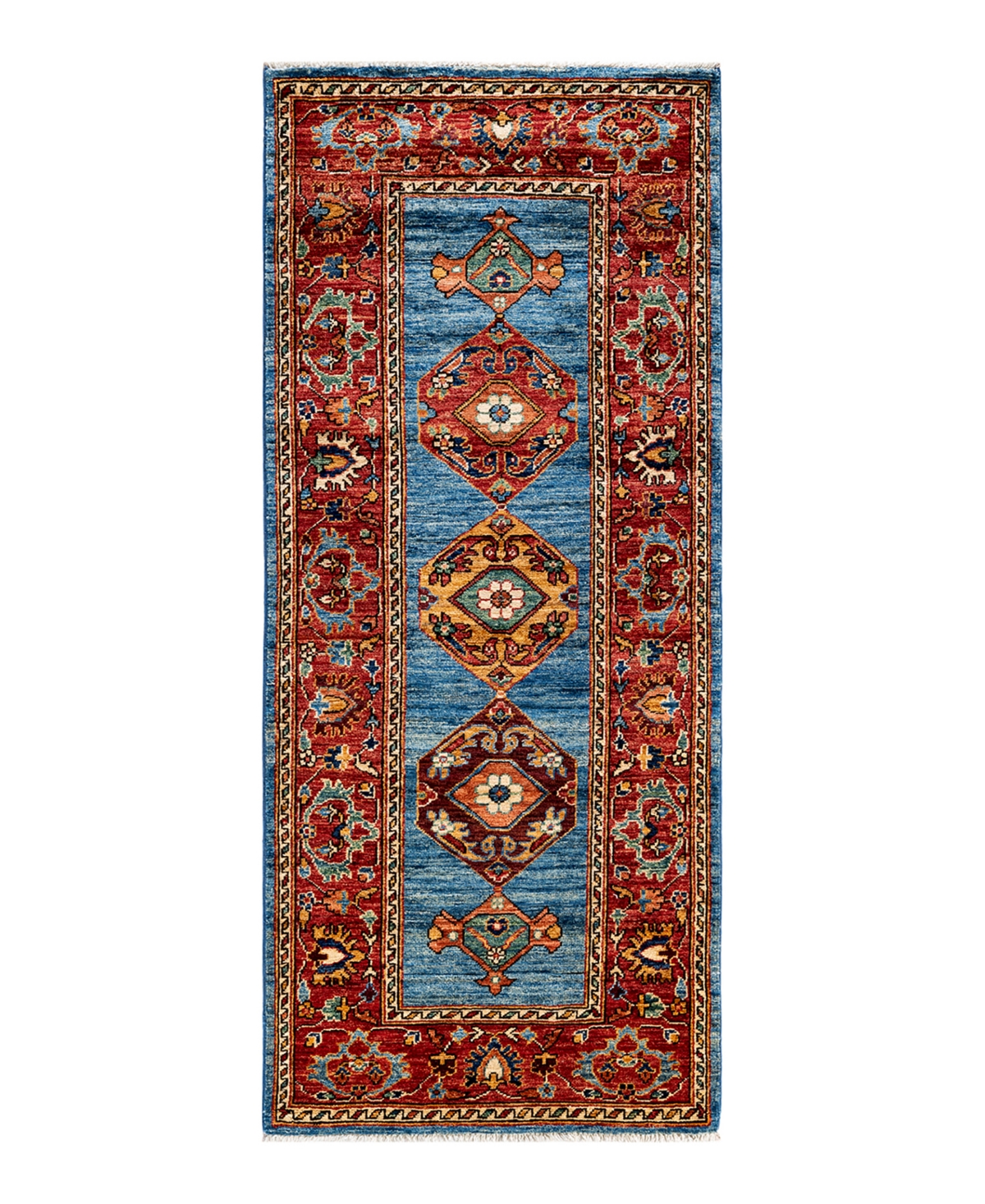 Adorn Hand Woven Rugs Serapi M1973 2'7" X 6'1" Area Rug In Mist