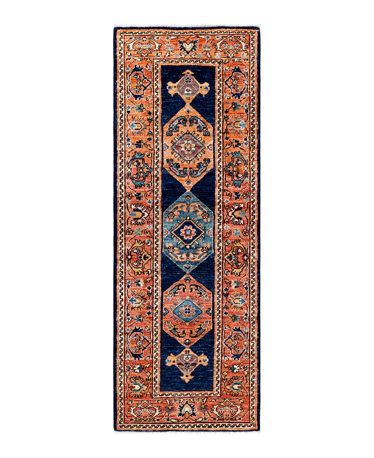 Adorn Hand Woven Rugs Serapi M1973 2'1in x 5'9in Runner Area Rug - Blue