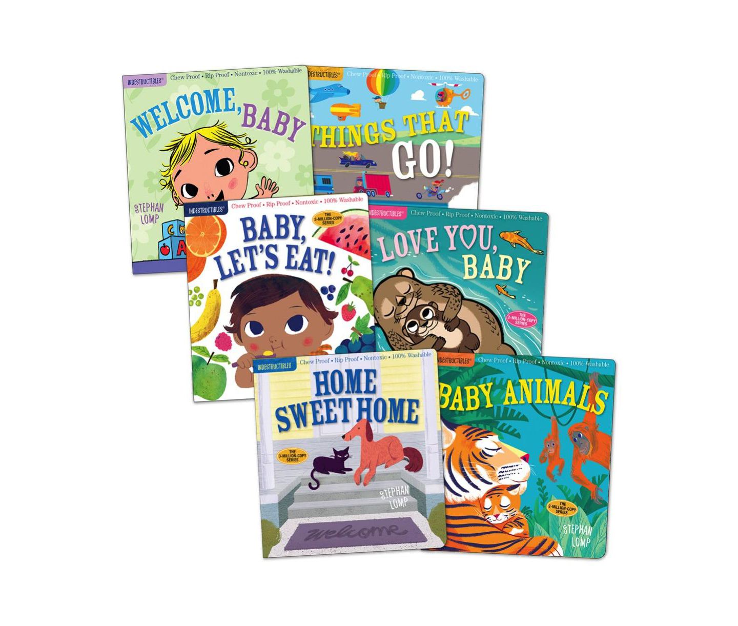 Детские игрушки Workman Publishing Company Indestructibles Basic Word Book Set for Infant and Toddlers - Set of 6 — фото 1