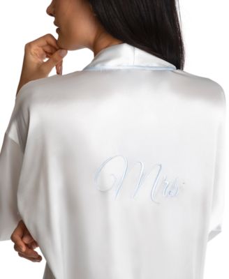 'Mrs' Satin Wrap Bridal Robe, Chemise Nightgown Set