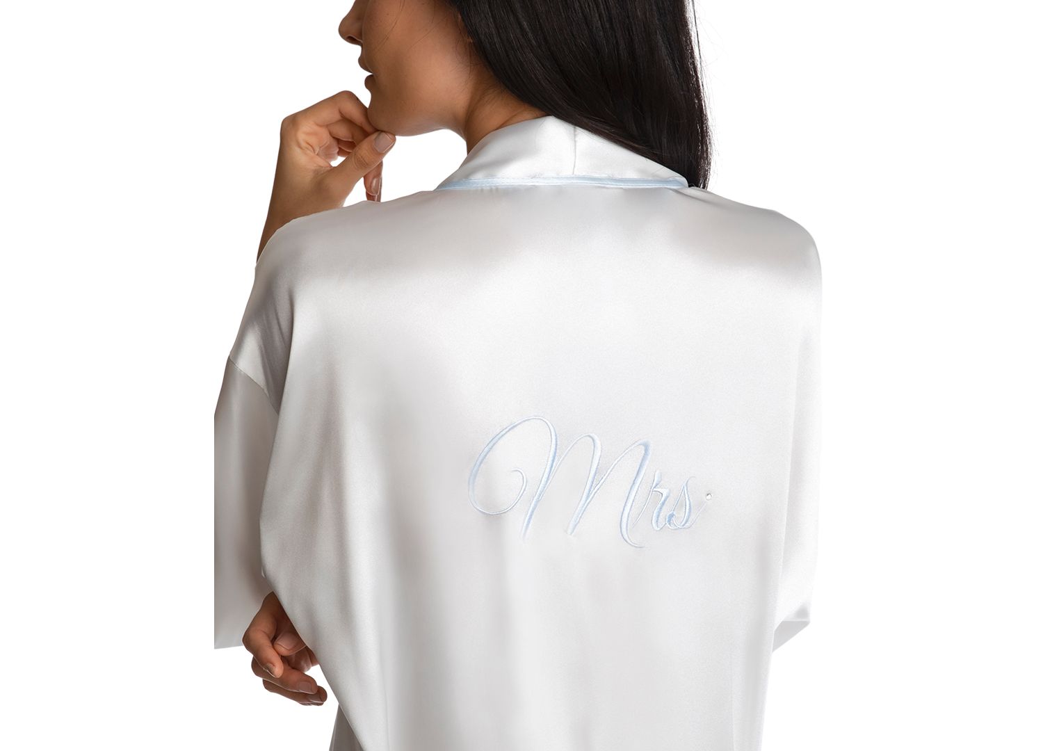 'Mrs' Satin Wrap Bridal Robe, Chemise Nightgown Set