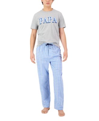 Club Room - Men's 'Papa' Top & Plaid Pants 2-Pc. Pajama Set