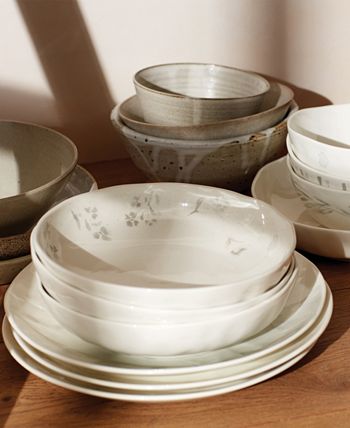 LENOX 893810 Blue Bay - Set da 4 tazze da tè e piattino, in porcellana, colore: Bianco