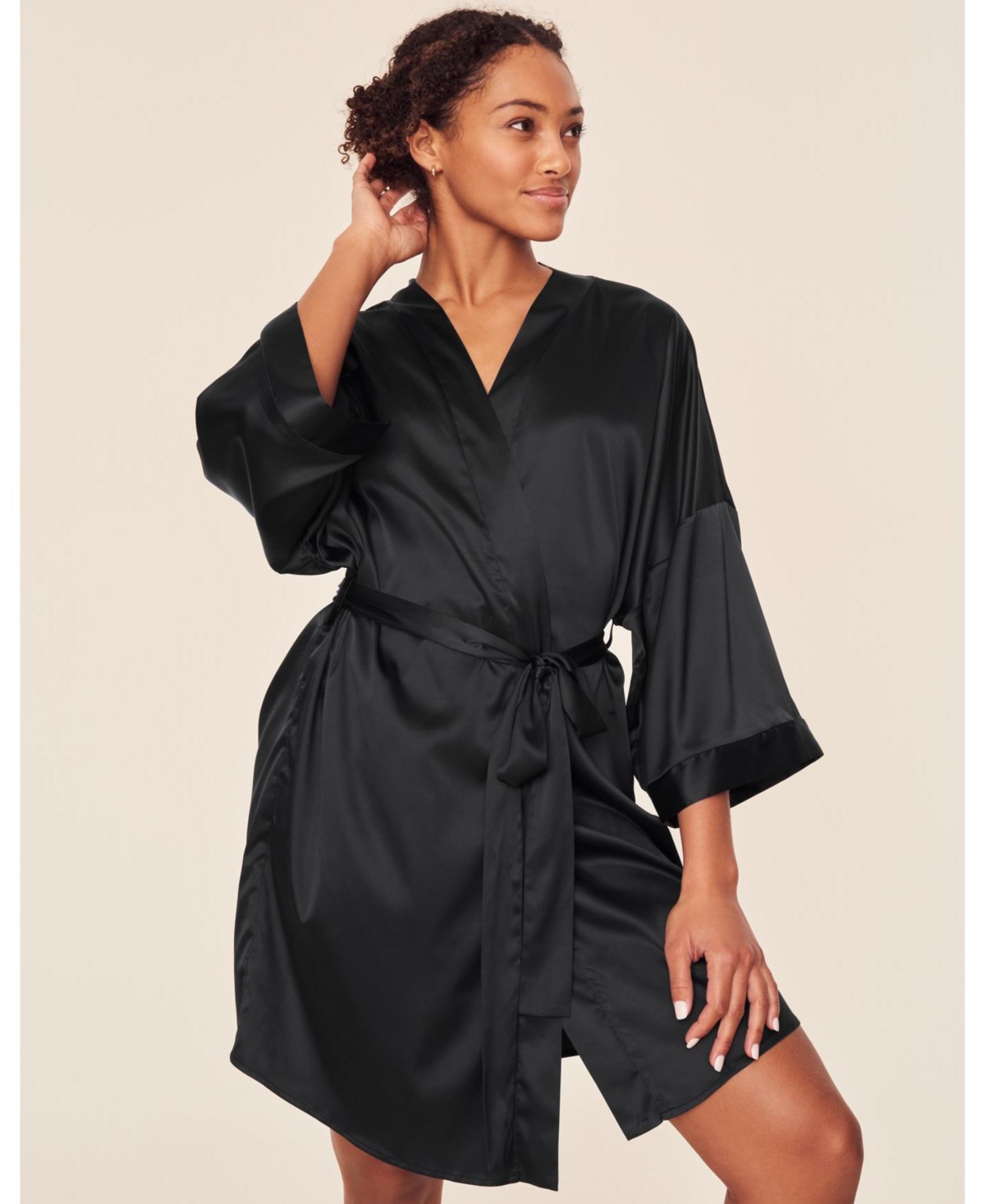 Roxey Women's Kimono Robe - Black