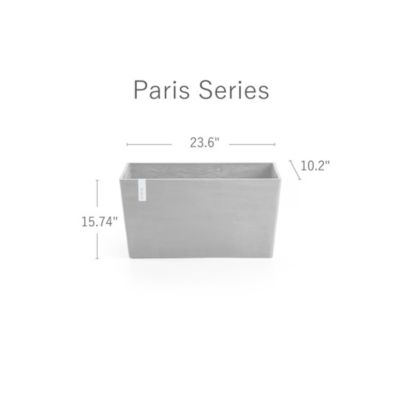 Paris Durable Modern Plastic Rectangular Planter, 23.5in