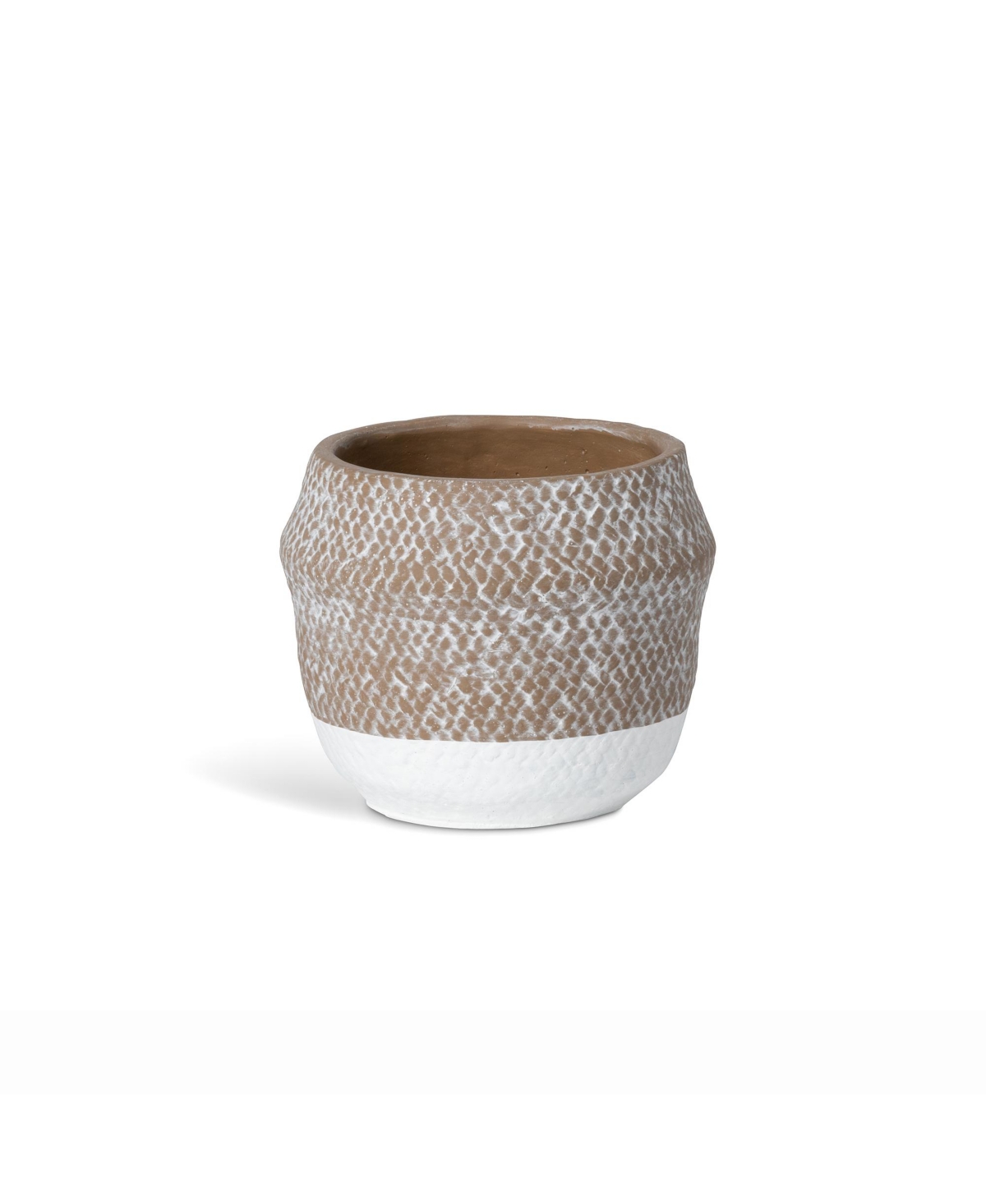 Woven Pattern Cement Pot Small