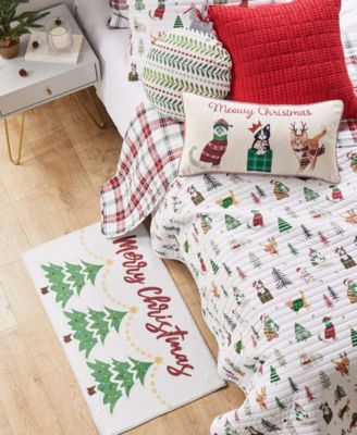 Meowy Christmas Reversible 2-Pc. Quilt Set, Twin/Twin XL