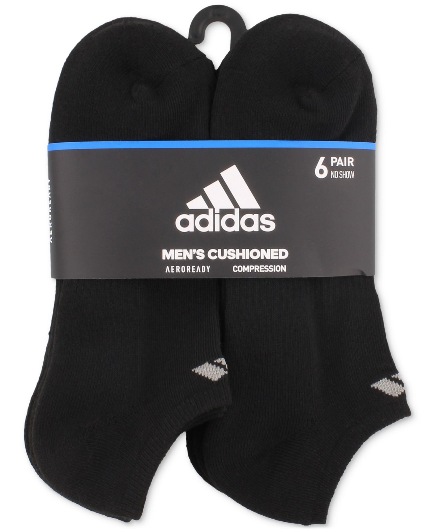 Носки для мужчин, невидимые под одеждой, 6 шт. — adidas, цвет: Чёрный — фото 2