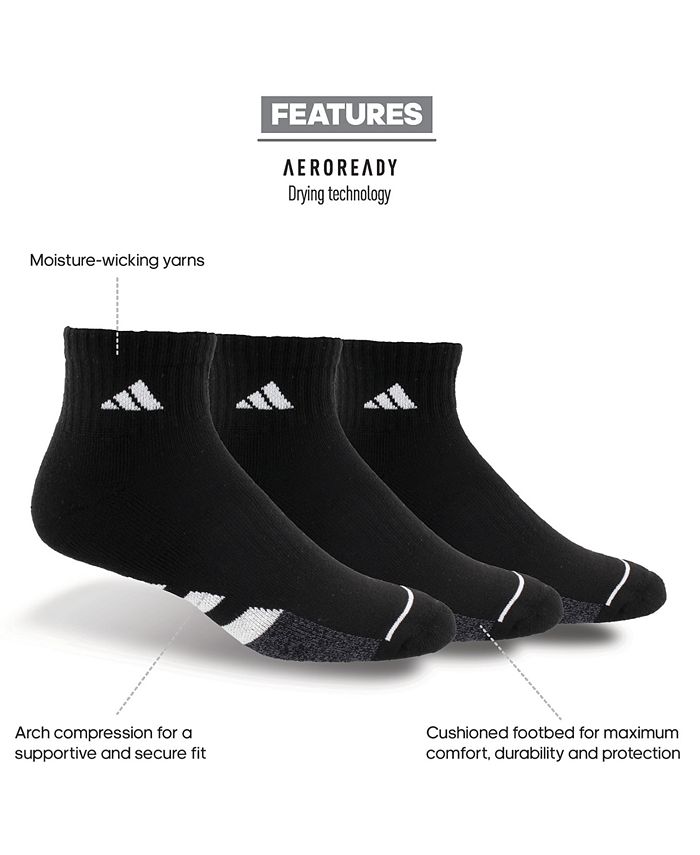 adidas 3Pk. Men's Cushioned Quarter Socks Macy's