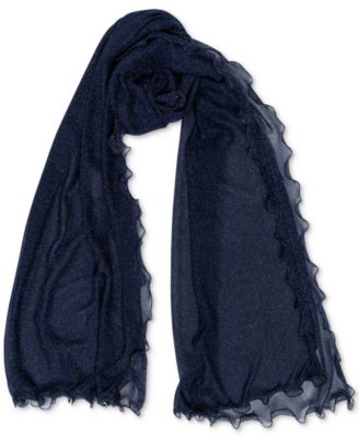 Ruffle-Edge Metallic Evening Wrap