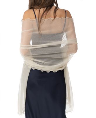 Ruffle-Edge Metallic Evening Wrap