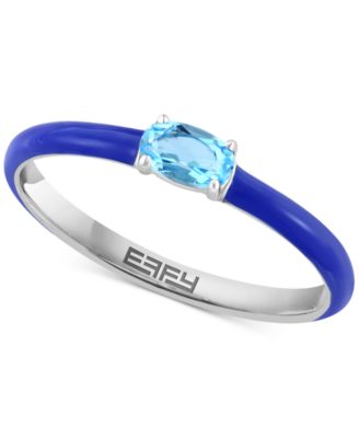 EFFY Collection - Pink Opal (1/6 ct. t.w.) & Enamel Ring in Sterling Silver