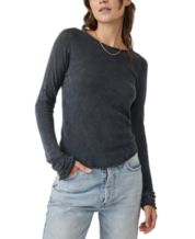 Free People Clementine Plunging V-Neck T-Shirt - Macy's