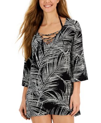 J Valdi Bora Scoop Neck Tunic Coverup - Black