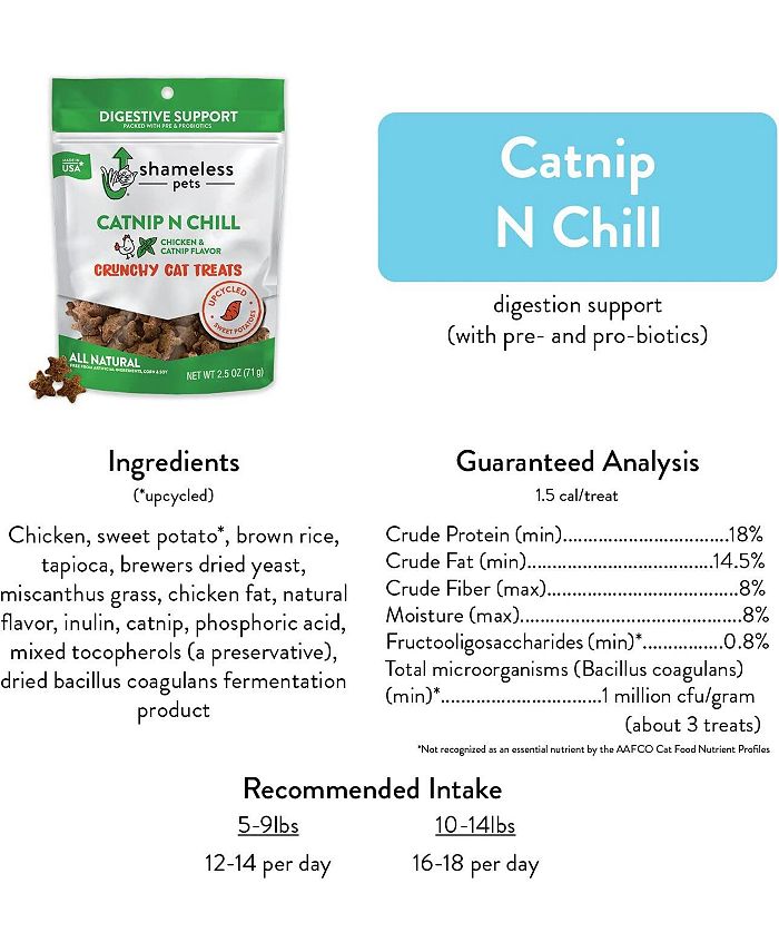 Shameless Pets Catnip Treats Crunchy Cat Calming Treats with