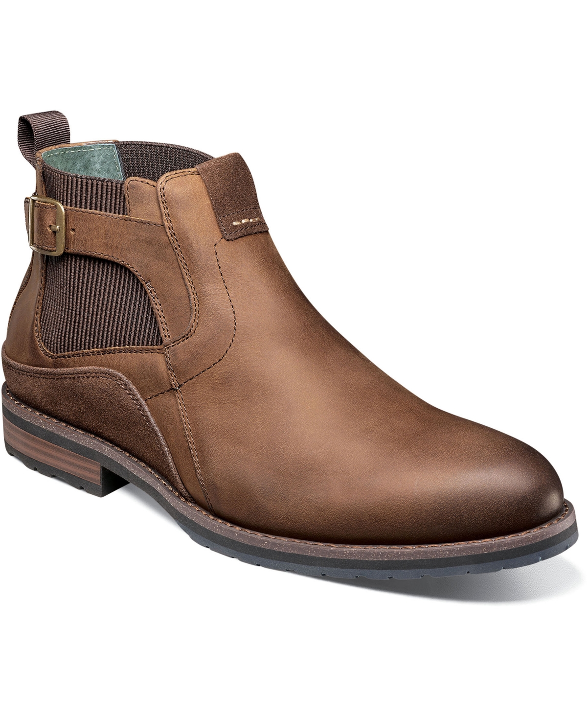 Stacy Adams Men's Oskar Plain Toe Chelsea Boots Men's Shoes In Brown