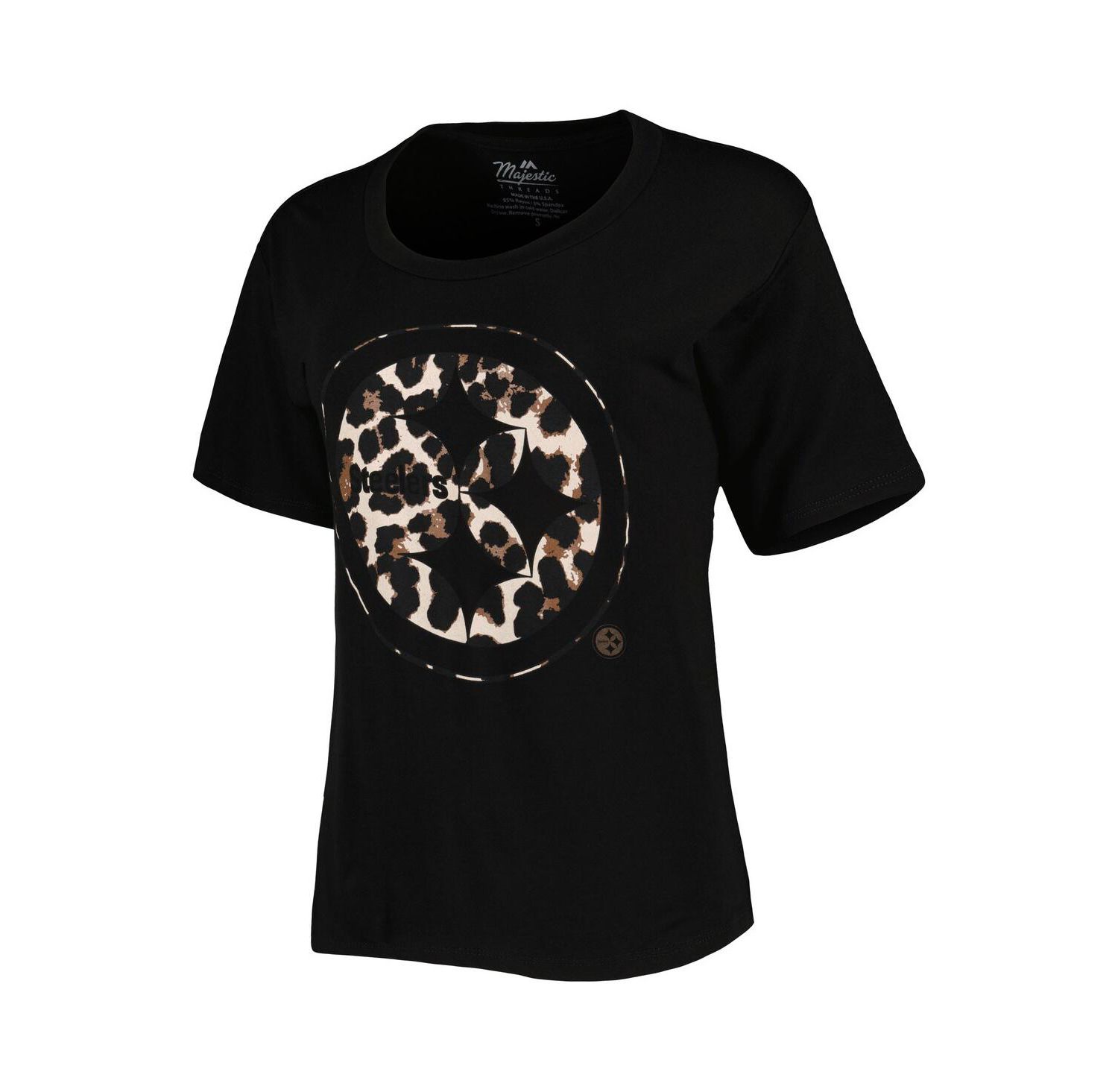 Women's Threads T.J. Watt Black Pittsburgh Steelers Leopard Player Name and Number Tri-Blend T-shirt
