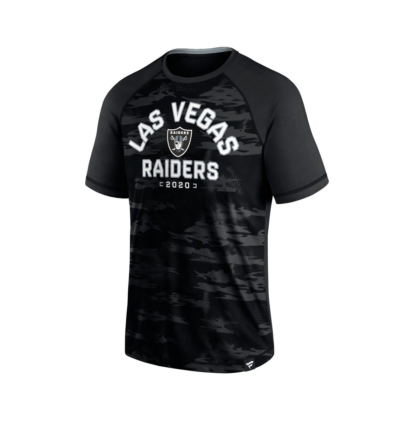 Мужская футболка Fanatics Black Las Vegas Raiders Hail Mary Raglan — фото 3