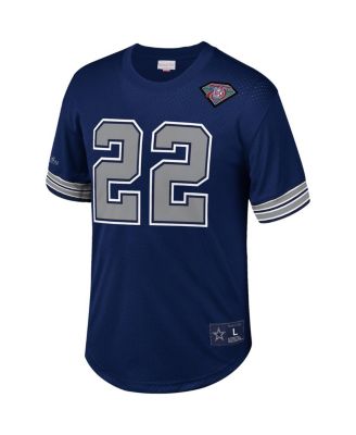 Men's Emmitt Smith Navy Dallas Cowboys Retired Player Name and Number Mesh Top