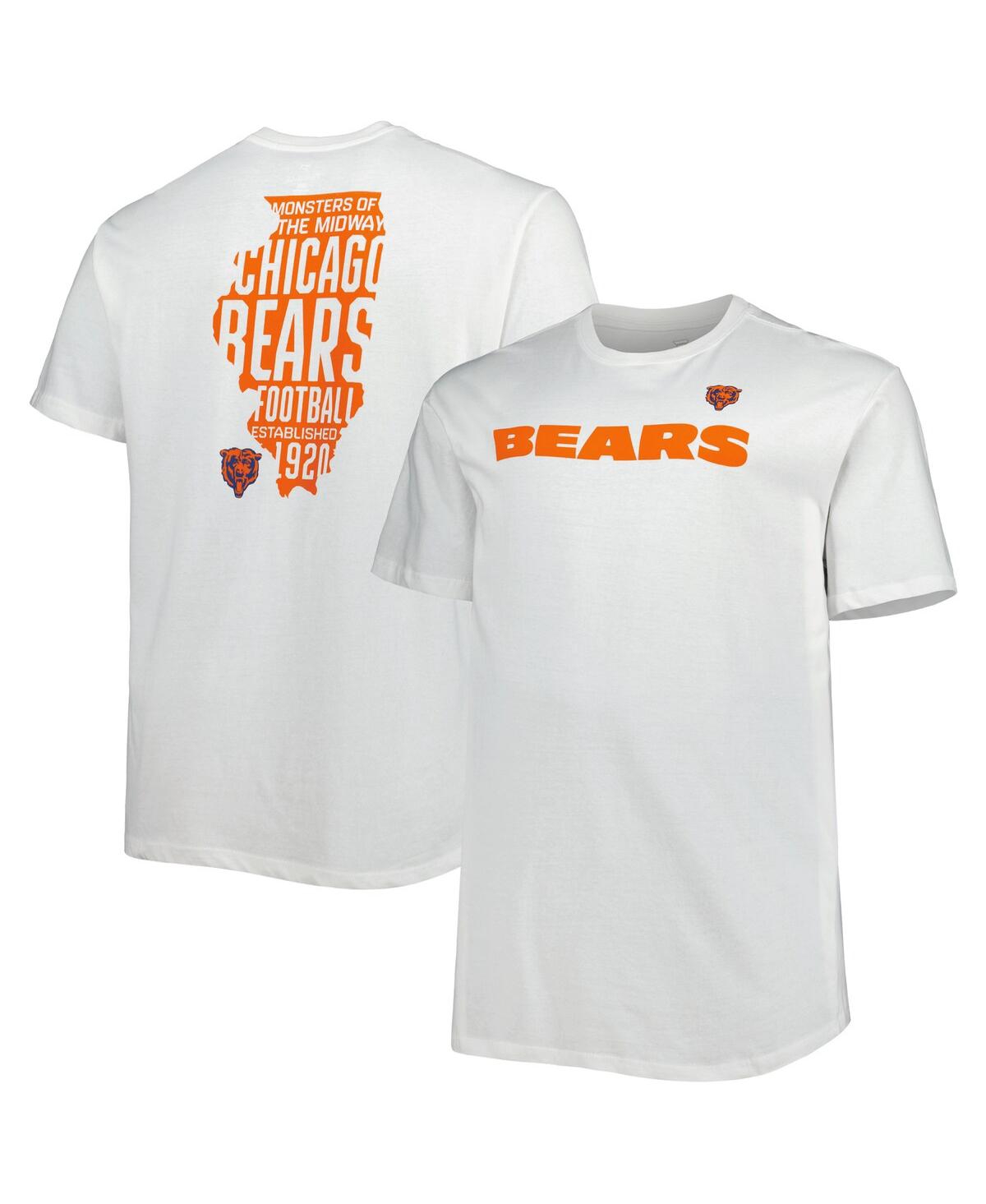 Shop Fanatics Men's  White Chicago Bears Big And Tall Hometown Collection Hot Shot T-shirt