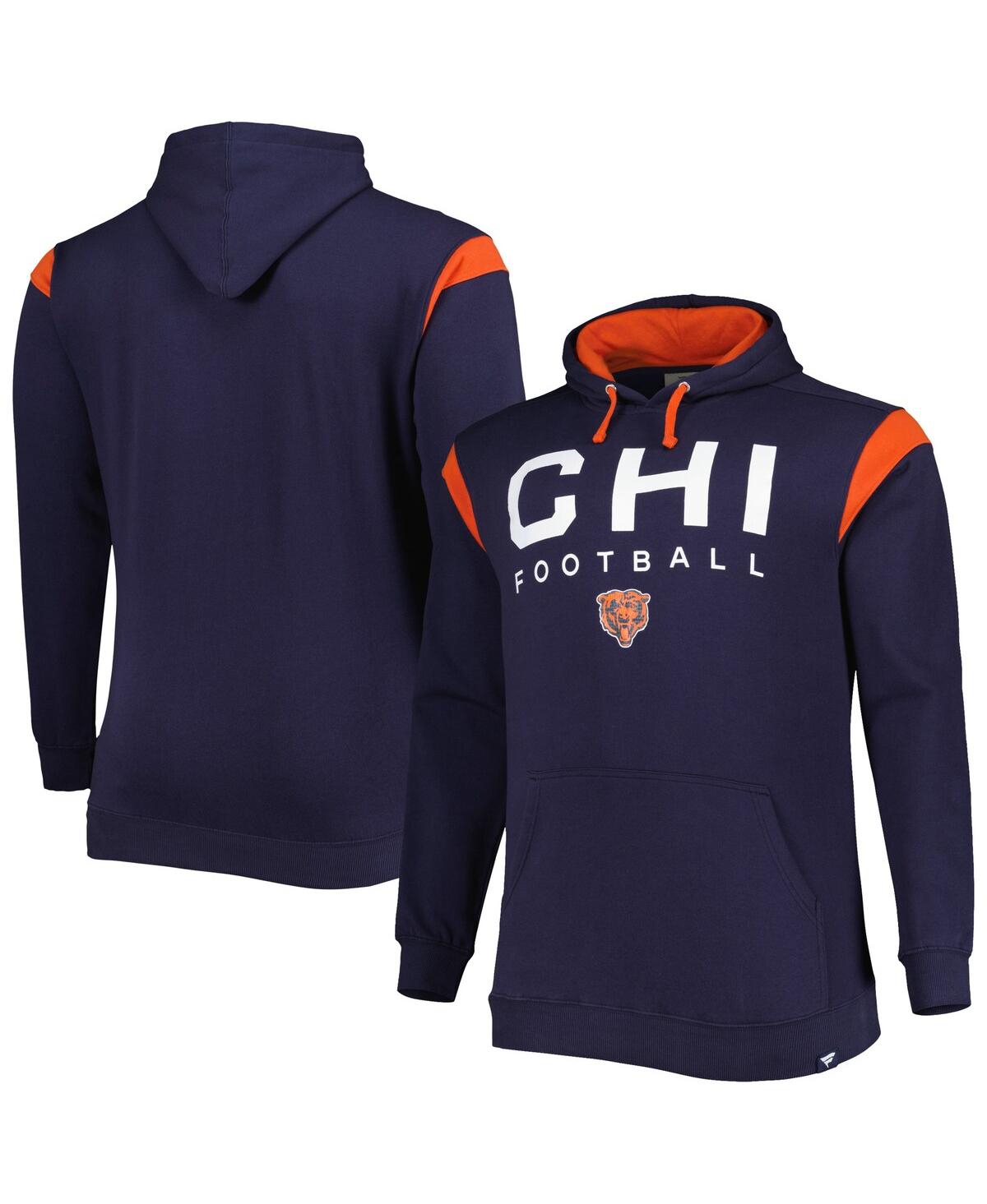 Fanatics Branded Navy Chicago Bears Big & Tall Call The Shots Pullover Hoodie In Navy