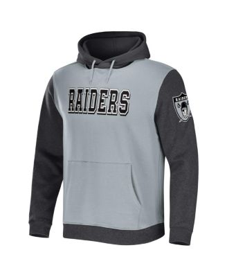 Men's NFL x Darius Rucker Collection by Gray, Charcoal Las Vegas Raiders Colorblock Pullover Hoodie