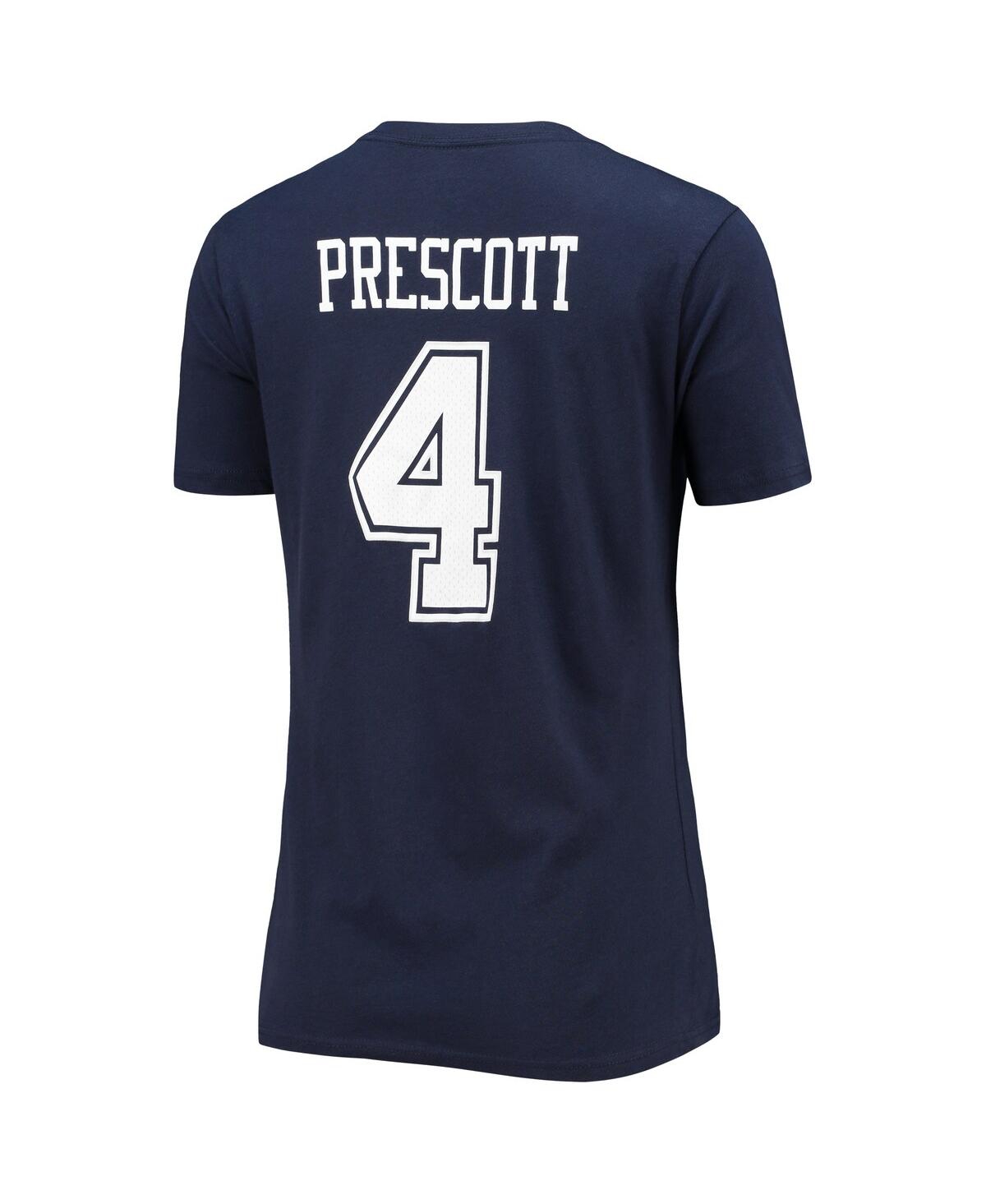 Women's Fanatics Dak PrescottDallas Cowboys Player Icon Name and Number V-Neck T-shirt - Navy