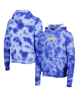 Men's Powder Blue Los Angeles Chargers Team Tie-Dye Pullover Hoodie