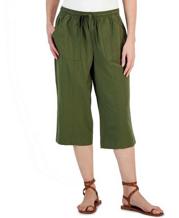 Karen Scott Women's Quinn Cotton Pull-On Capri Pants, Created for Macy's -  Macy's